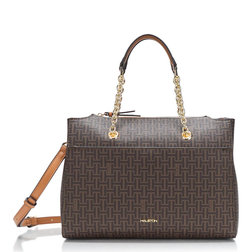 4136 H Handbags Satchel, Brown/Oak, One Size